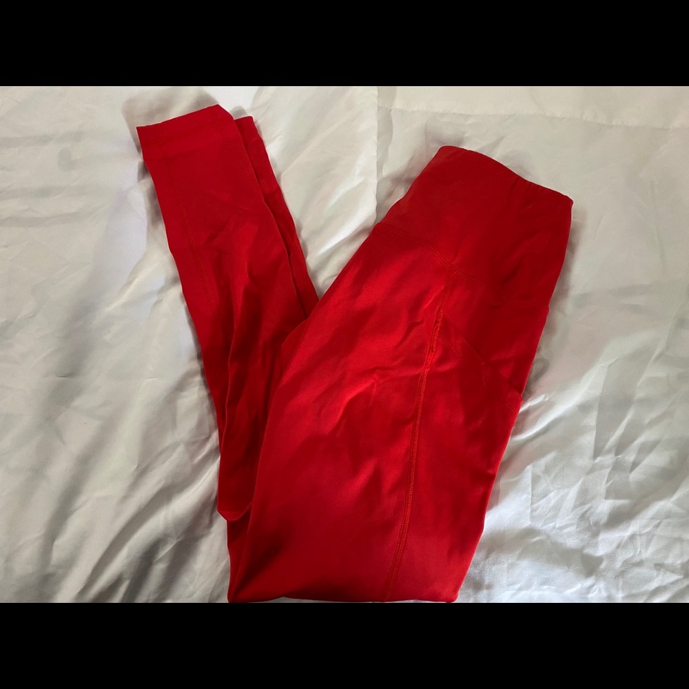 Bubblelime Red Leggings